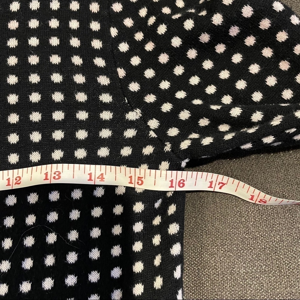 Merona Black and White Polka Dot Y2K Sweater Sz. XS/TP - Picture 7 of 11